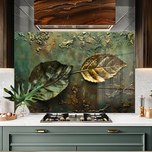 Tempered Glass Kitchen Stove Backsplash,Kitchen Backsplash Behind Stove,Glass Backsplash for Kitchen,Rustic Kitchen Backsplash Behind Stove