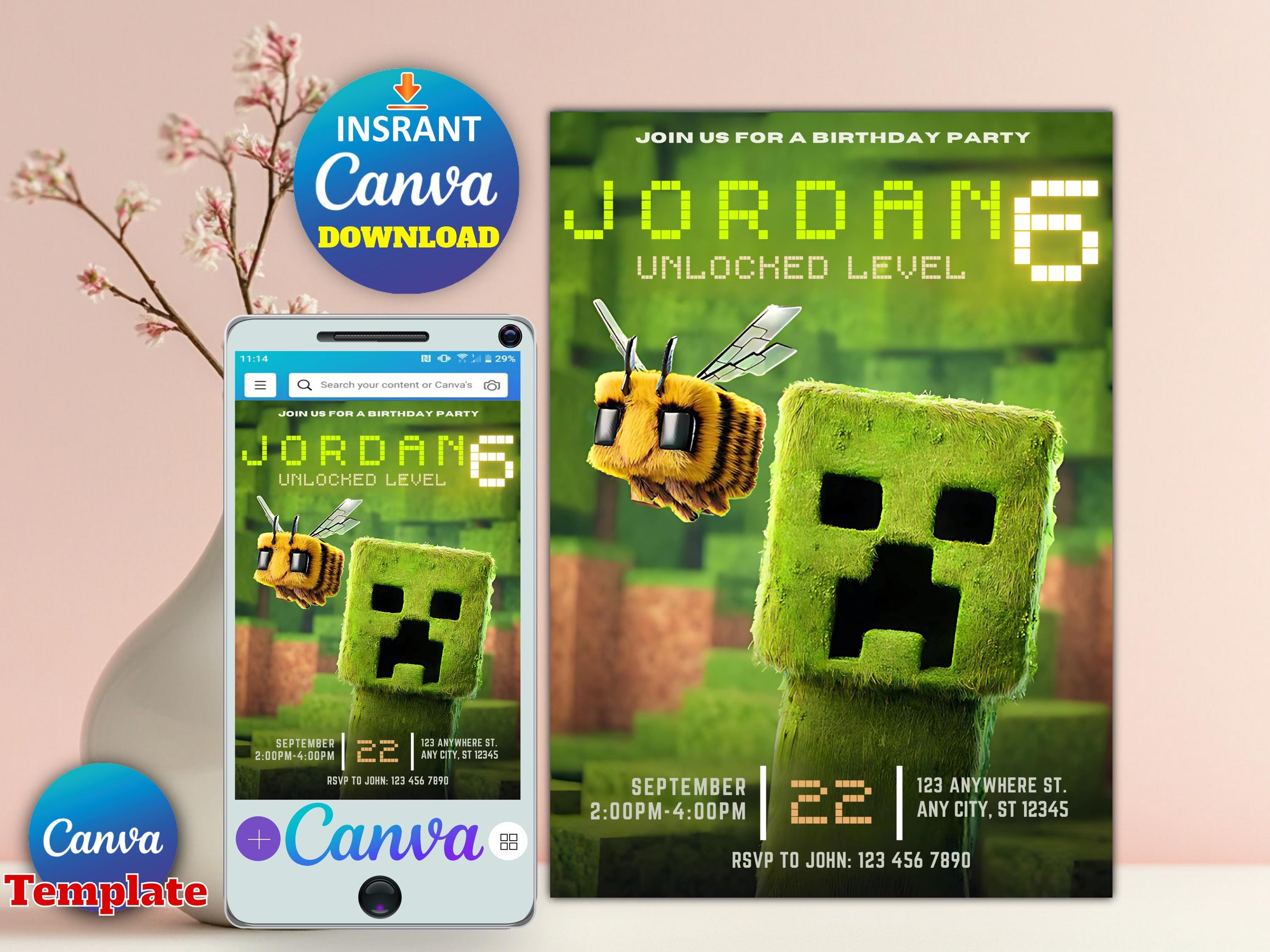 Minecraft Canva Invitation V5