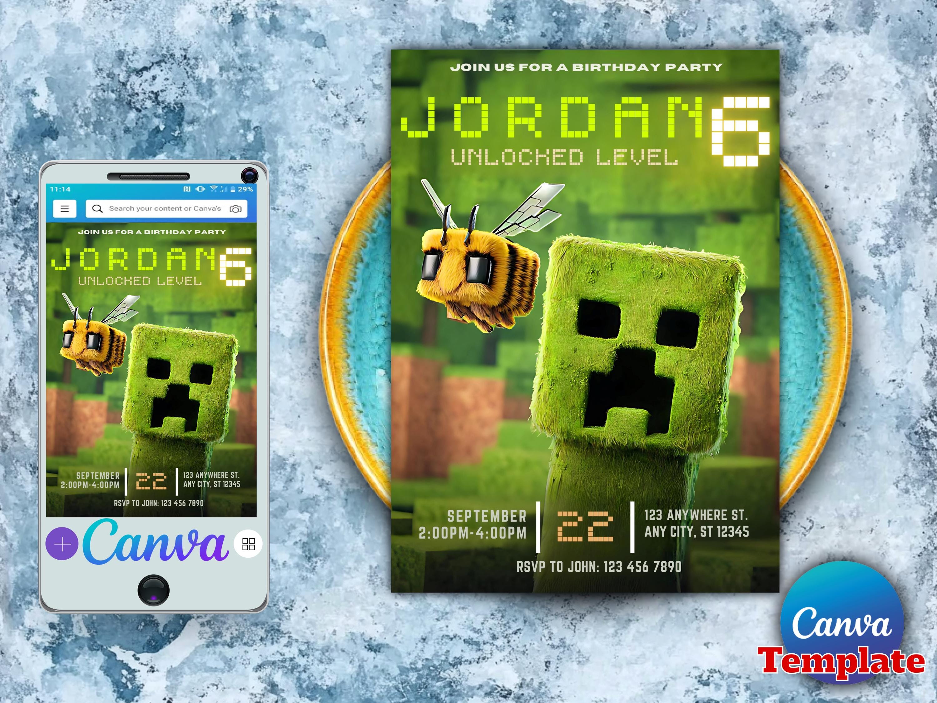 Minecraft Canva Invitation V5