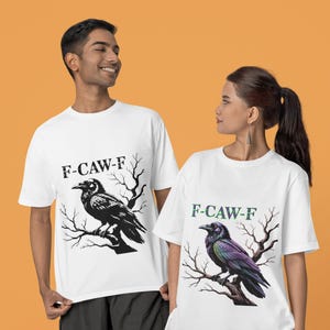 F-Caw-F PNG、面白いカラスの頭蓋骨のデザイン、花柄の頭蓋骨のPNG、ゴシックカラスのPNG、カラスのデジタルダウンロード、鳥のPNG、昇華転写用のカラスのクリップアート