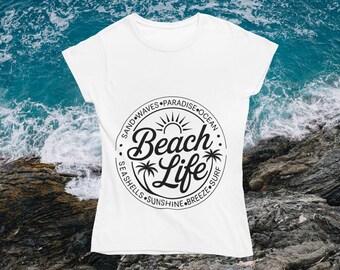 Strandliv SVG, Sommarsemester T-shirtdesign (Digital Nedladdning)