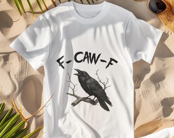 F-Caw-F PNG SVG, Funny Gothic Raven Crow Design, Dark Bird Humor Clipart, FcawF DTF Print, Printable Gothic Bird Digital Art