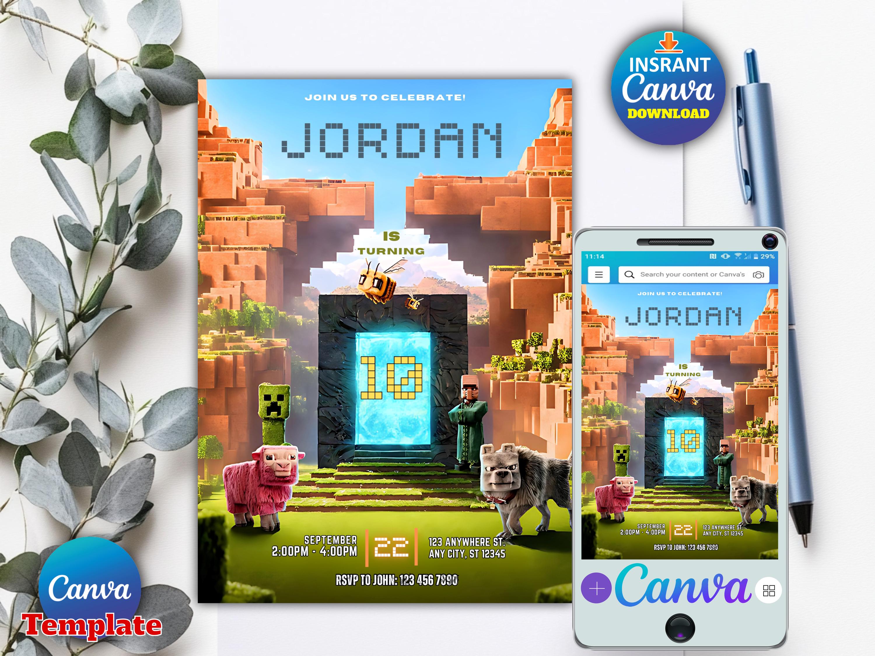 Minecrafter Invitation Template V9