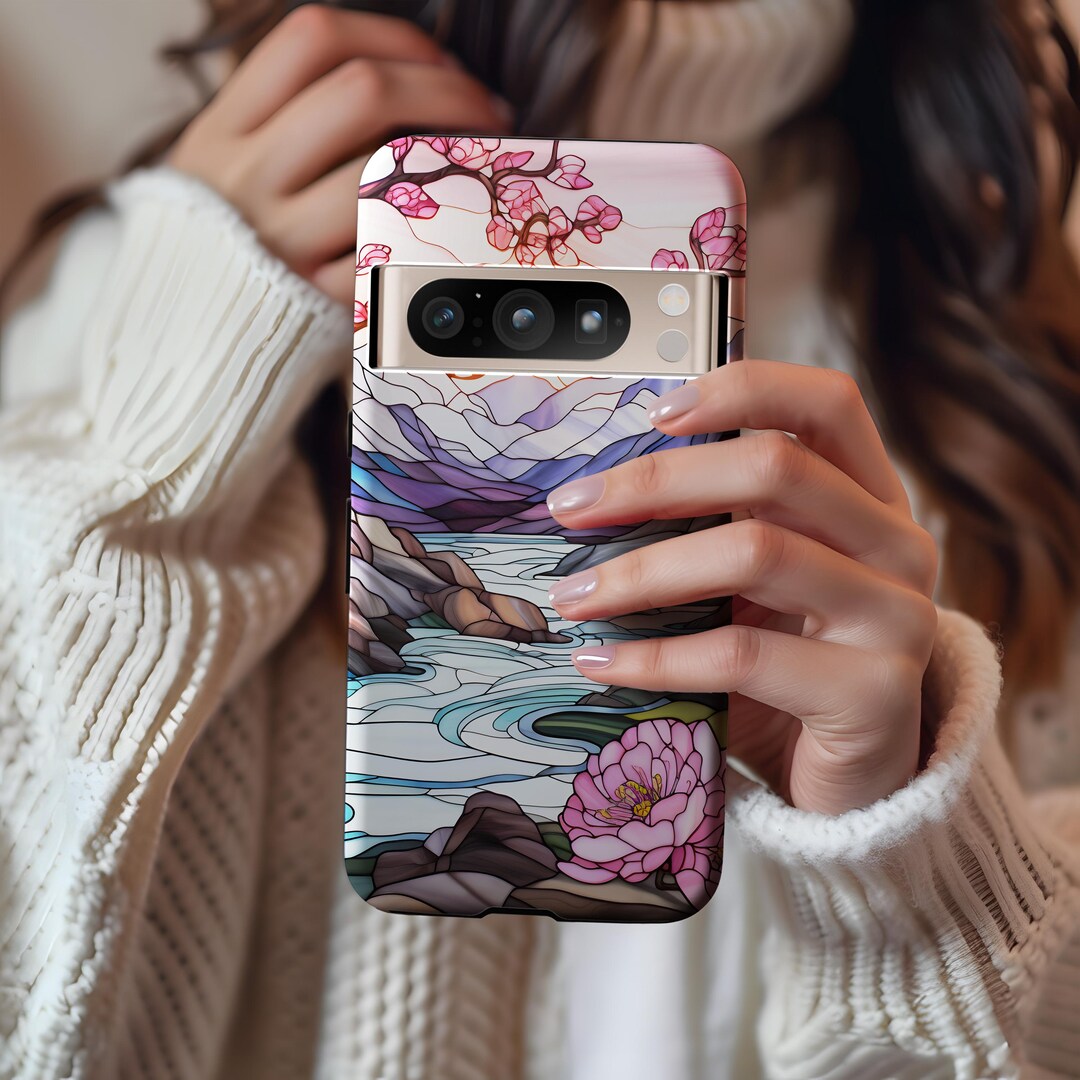 Sakura Landscape Stained Glass Phone Case for Samsung Galaxy & Google ...