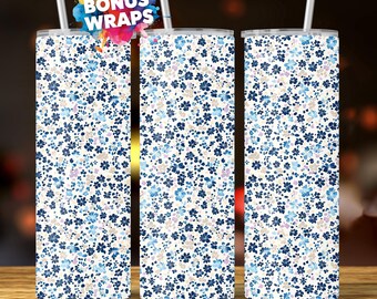 Pastel Spring Dainty Wildflowers 20oz Tumbler Wrap Png Seamless Boho Tumbler Wrap Png Floral Tumble Floral Sublimation Design