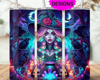 Heksen beker wrap, 20 oz magere beker sublimatie ontwerp, Halloween beker wrap, Happy Halloween png, ketel beker, digitale download