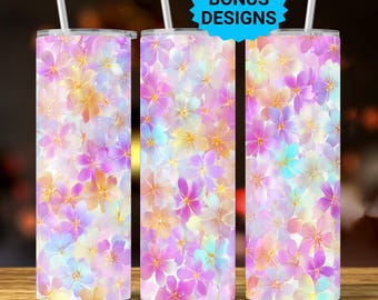 Spring Flowers Tumbler Wrap, 20oz Skinny Floral Tumbler PNG Spring Flowers Sublimation Designs, Flower Tumbler Wrap, Digital Download