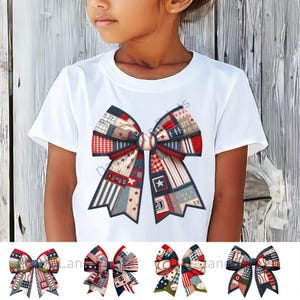 Camiseta de béisbol infantil con lazos de patchwork Coquette, imágenes prediseñadas PNG, diseño digital para sublimación deportiva, paquete de 5 imágenes prediseñadas diferentes para descarga digital.
