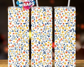 Lente wilde bloemen 20oz beker wrap png naadloze boho beker wrap png bloemen tuimelaar bloemen sublimatie ontwerp
