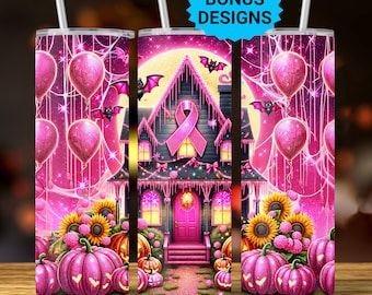 Halloween Haunted House Tumbler Wrap, 20 oz Skinny Tumbler Sublimation Design, Seamless  Tumbler Wrap PNG, Spooky Fall PNG Digital Download