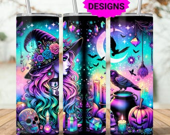 Heksen beker wrap, 20 oz magere beker sublimatie ontwerp, Halloween beker wrap, Happy Halloween png, ketel beker, digitale download