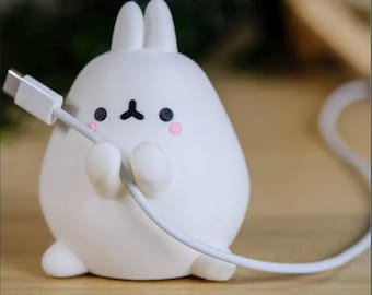 3D Gedruckter Kabelhalter Häschen: Kawaii Schreibtisch Organizer