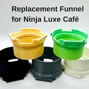 Replacement Funnel for Ninja Luxe Cafe Espresso Machine – 3D Printed Dosing coffee Funnel + Optional Portafilter Stand