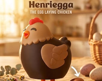 Kip die echte chocolade-eieren legt | 3D-geprint paasmandje cadeau | Henriegga Snoepdispenser