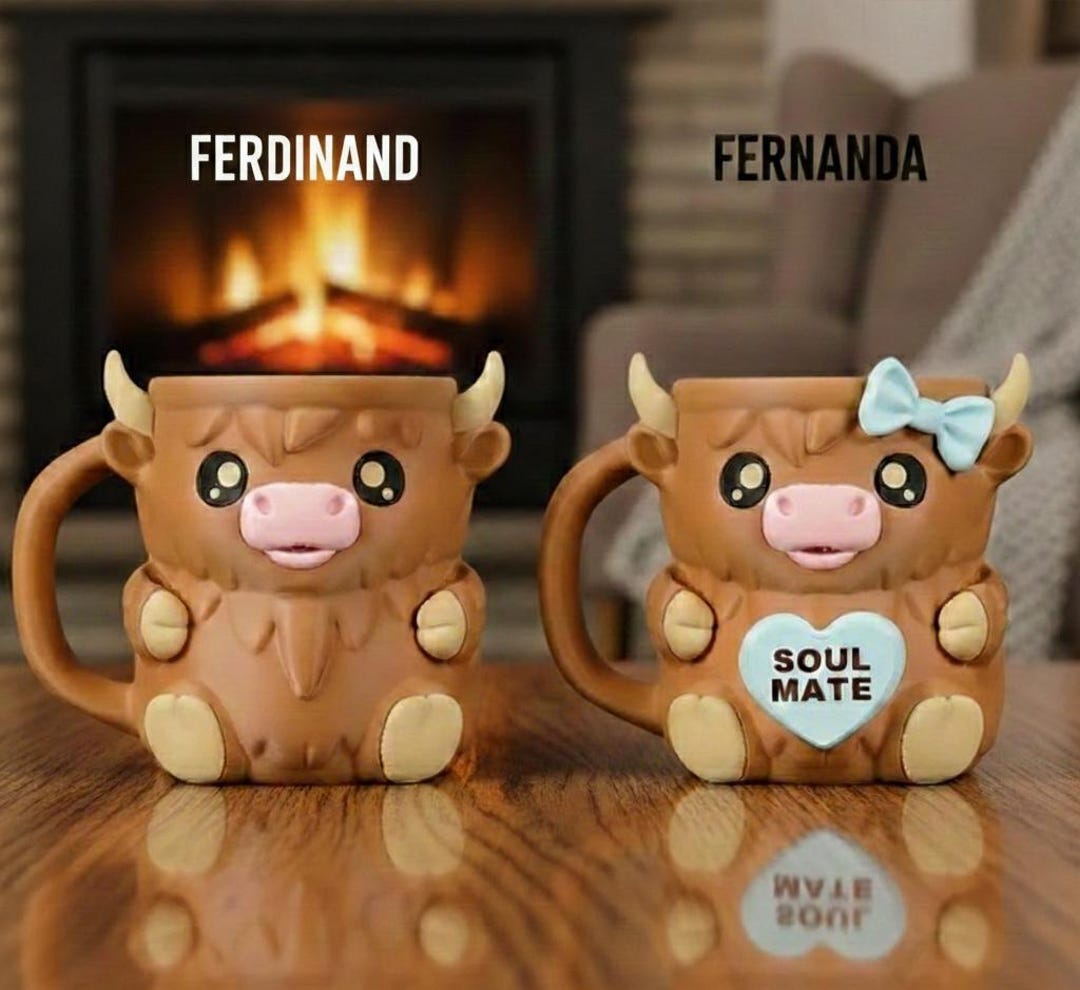 Highland Cow - Contenitore Per , Riutilizzabile, Con Manico E Due