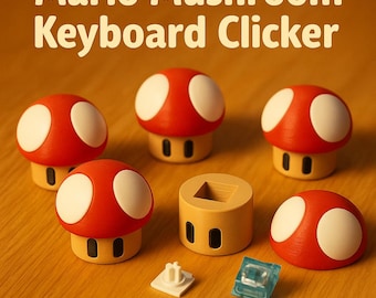 Mario Mushroom Clicker: 3D Gedrucktes Schreibtisch Fidget Spielzeug & Tastenkappe
