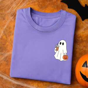 Сute Ghost Coffee Shirt, Comfort Colors® Shirt, Little Ghost Iced Coffee Shirt, Boo Ghost Shirt, Ghost Coffee Shirt, Halloween Coffee Lovers