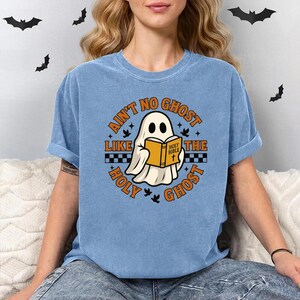 Camiseta "Não há fantasma como o Espírito Santo", camiseta cristã de Halloween, camiseta com versículos bíblicos, camiseta com estampa religiosa, camiseta com fantasma da fé, fantasma da Bíblia