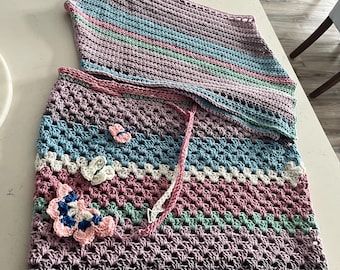 Summer Drawstring Mini Skirt and Serena Top Set with butterfly accents
