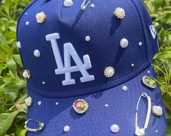 Custom Bling LA Dodgers Snapback Hat