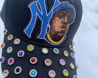 Custom Bling NY Hat – Biggie Snapback with Rhinestones