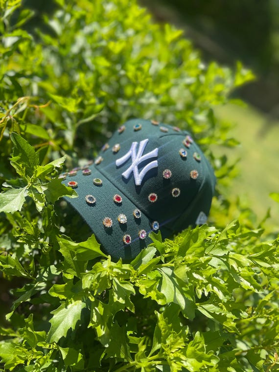 NWT Black And Green Rhinestone Trucker Baseball Cap Rhinestone snapback closure green trucker hat - SWTrading main image 3