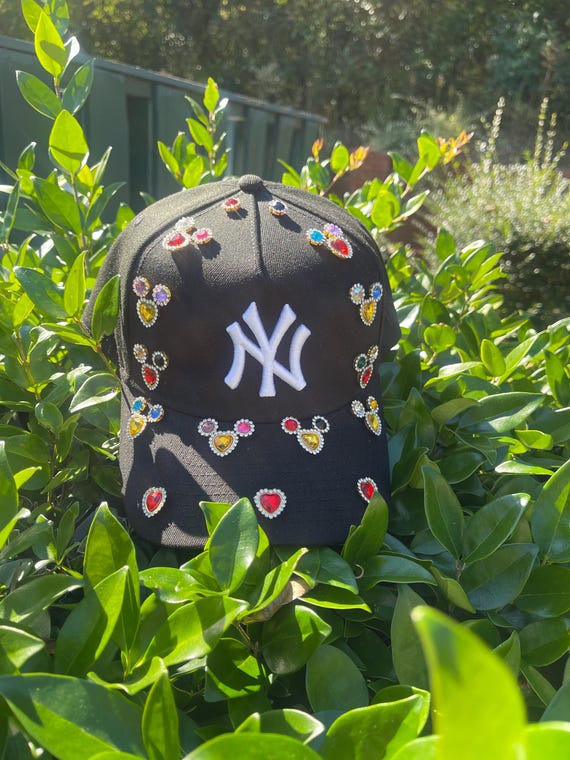 Rhinestone NY Cap- Colorful Bling Baseball Hat Custom 