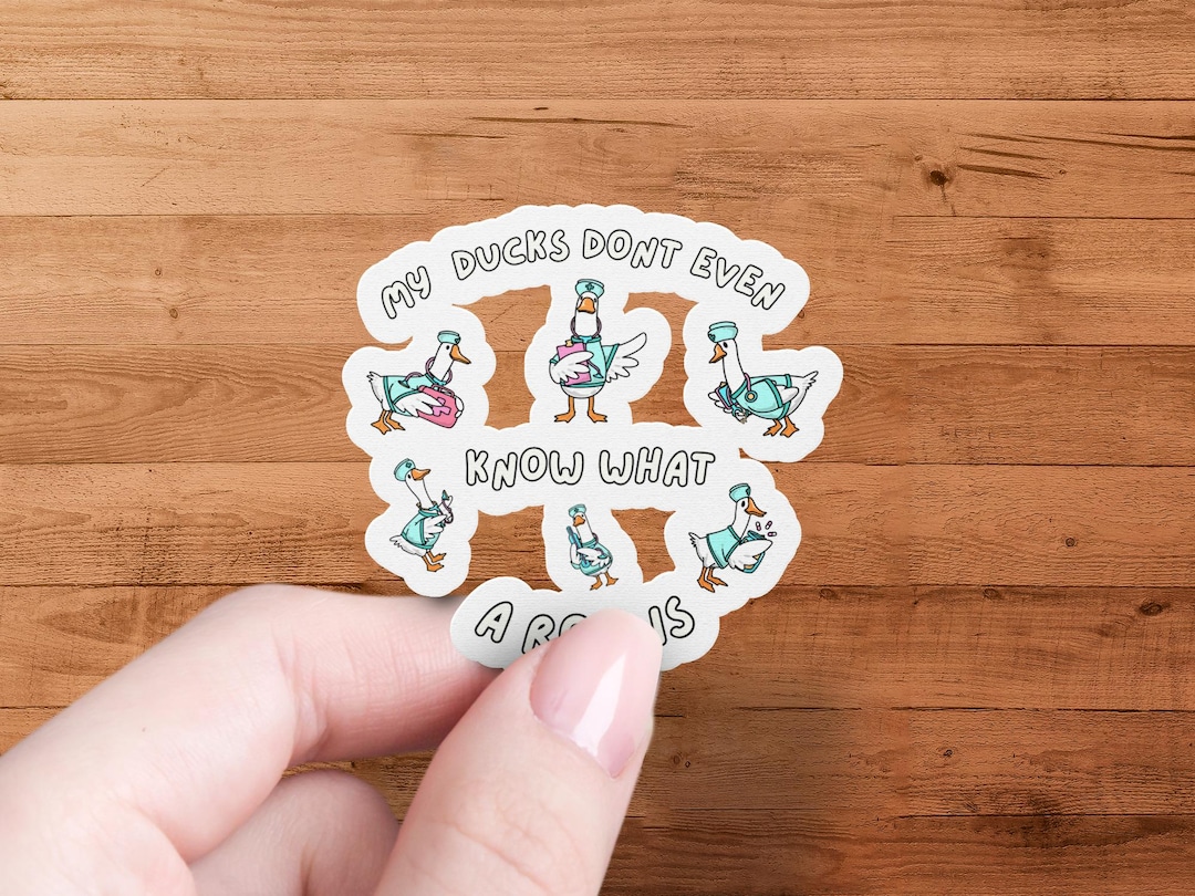 Funny Duck Sticker, Cartoon Duck With Quote Sticker, Cute Animal ...
