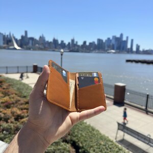Tarjetero minimalista de cuero para hombre - Billetera personalizada - Tarjetero