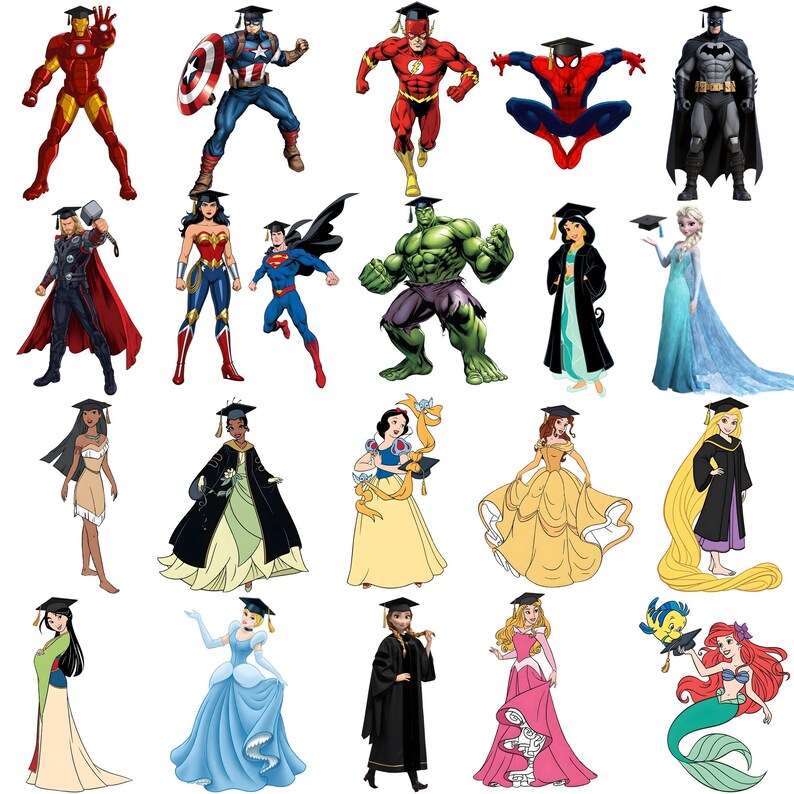 100+graduation Cartoon Characters PNG Clipart Bundle - Etsy