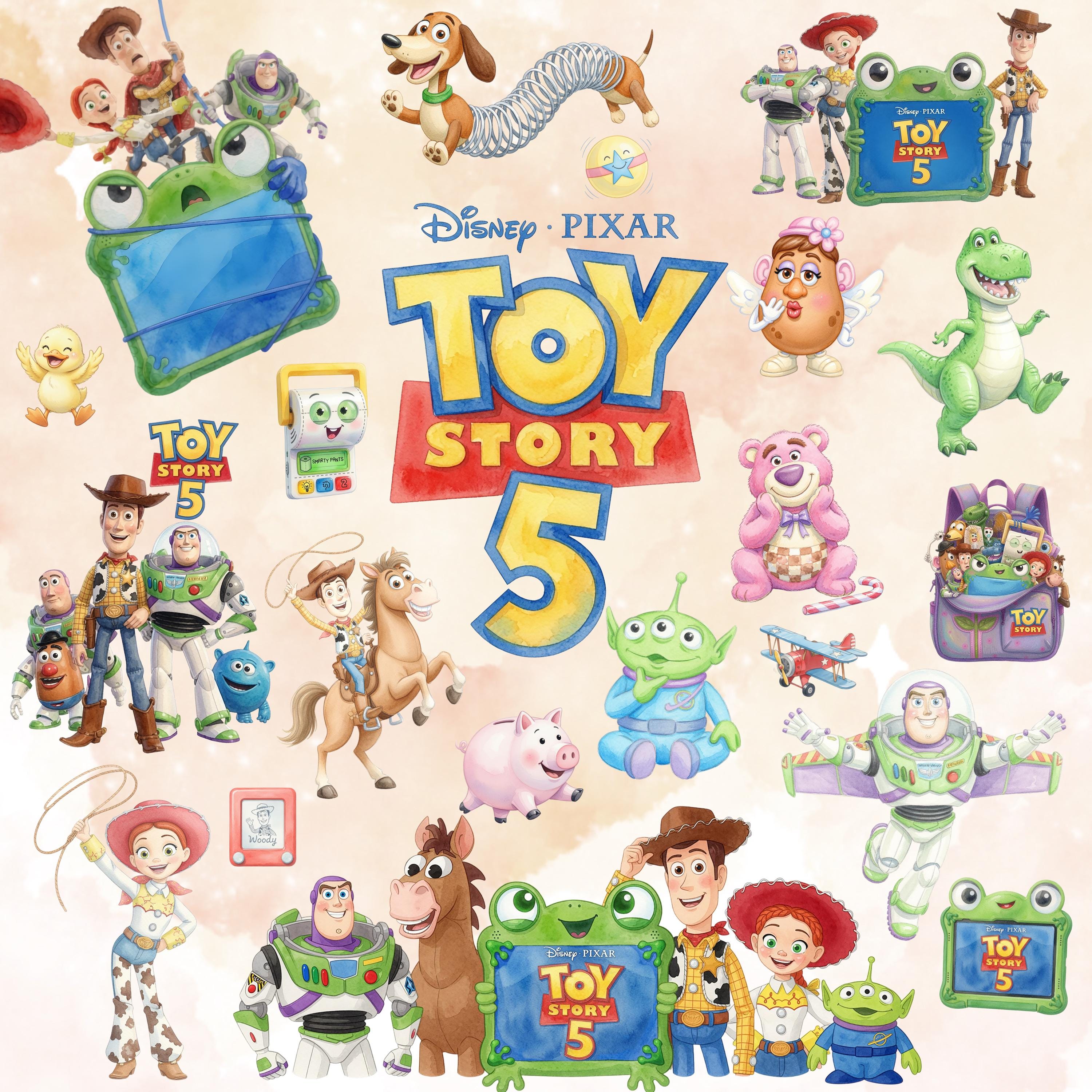 Big Bundle 130+ PNG, Toy Story 5 Characters Mega Pack Png, Woody Buzz Jessie Digital Clipart, You've Got a Friend in Me, Instant Download