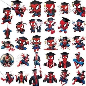 Paket superhjälteexamen 2026 png, examen png, sista årets klass 2026 png, superhjältekaraktärer examen png, examenspresent png