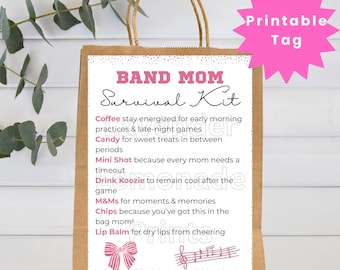 Regalo para mamá de banda / Etiqueta de kit de supervivencia / Etiqueta imprimible para bolso / Imprimible para mamá de banda / Kit de supervivencia de dulces / Bienvenida al equipo / MVP