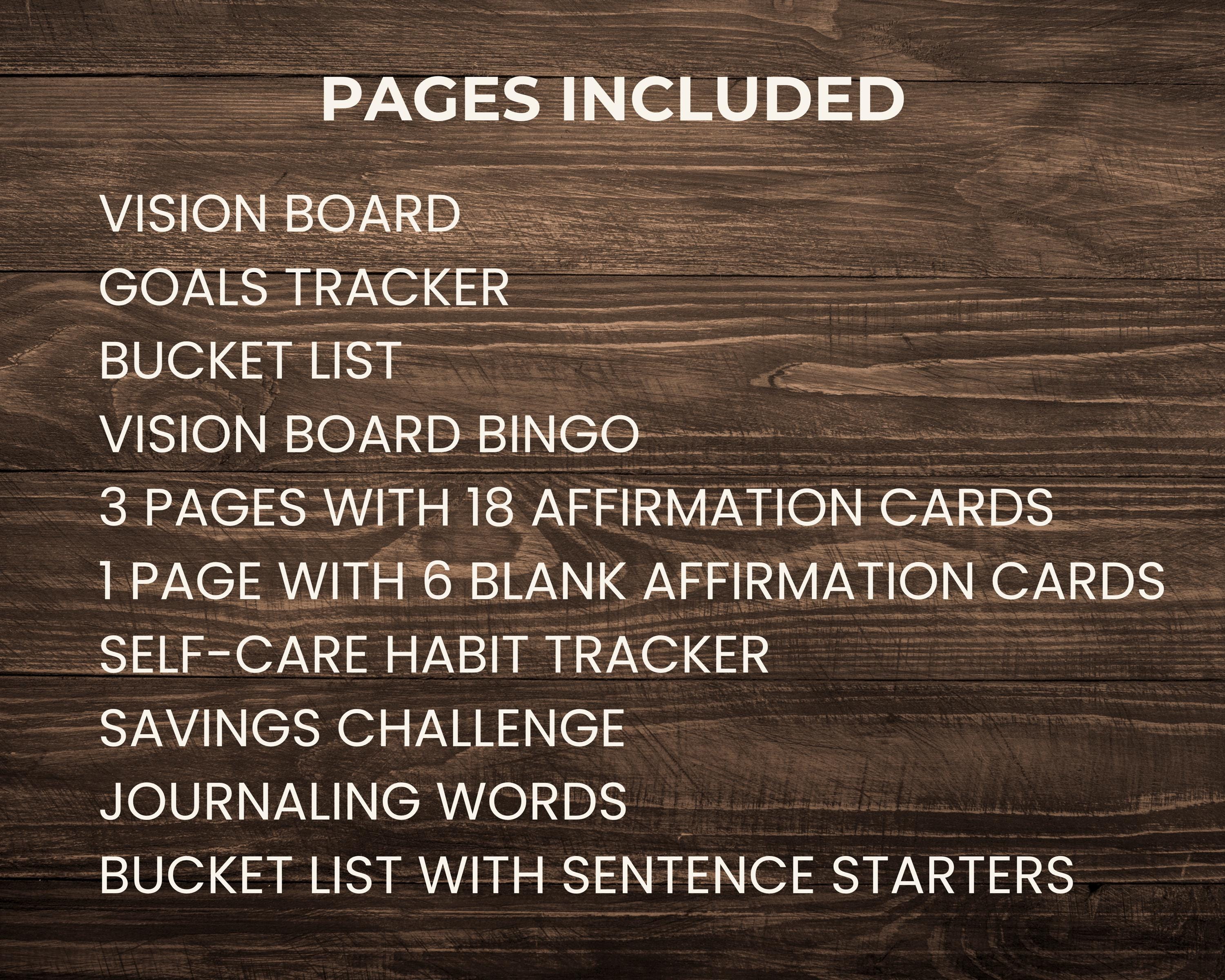 Printable Vision Board Kit | Includes Goal Planner, Bucket List ...