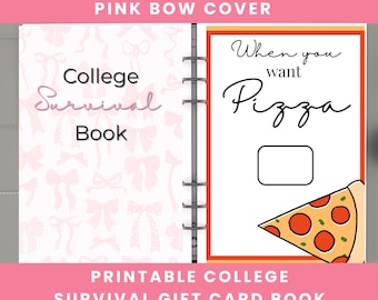 College Survival Kit | Gift Card Book |Open When Printables | College Care Package | College Survival | College Send Off | Going Away Gift