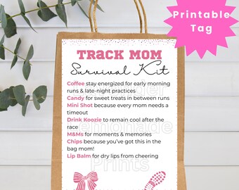 Regalo para mamá de Track Mom / Etiqueta para kit de supervivencia / Etiqueta imprimible para bolso / Etiqueta imprimible para mamá de Track Mom / Kit de supervivencia de dulces / Bienvenida al equipo / MVP