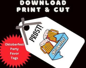Oktoberfest Party Favor Tags | Oktoberfest Party | Oktoberfest gifts | Printable Tags | Octoberfest | Oktoberfest | Beer Fest | Prost