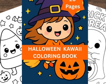 Kawaii Coloring Pages | Spooky Kawaii | Halloween Coloring Pages for Kids | Halloween Printable Coloring Book | Downloadable Coloring Book