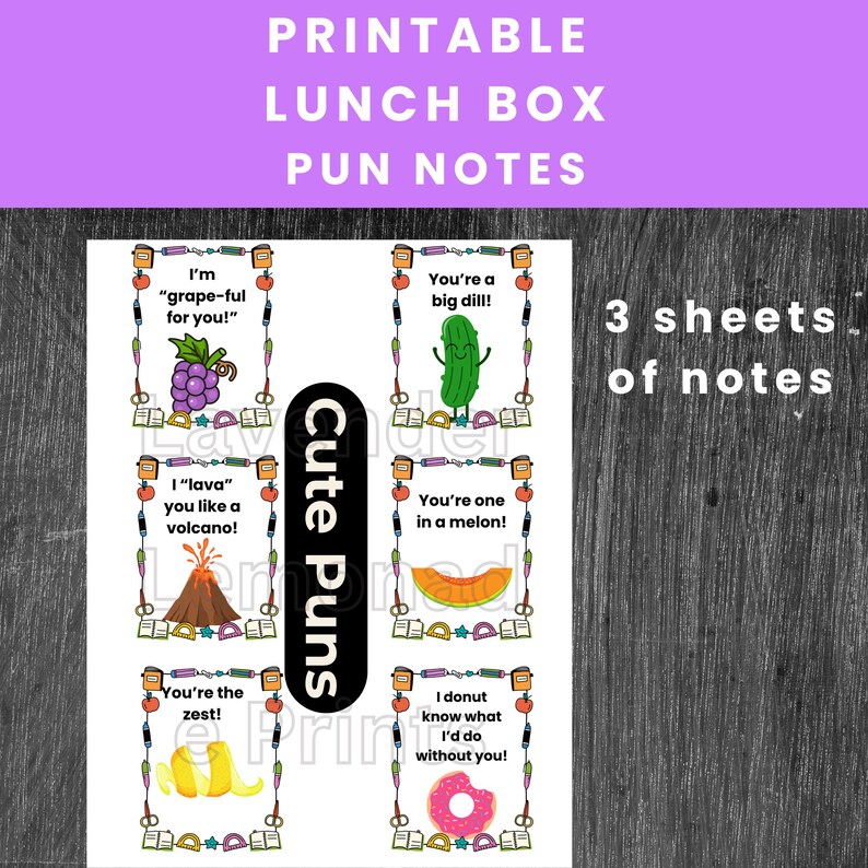 Printable Lunch Box Pun Notes for Kids | Puns for Kids | Kids Jokes ...