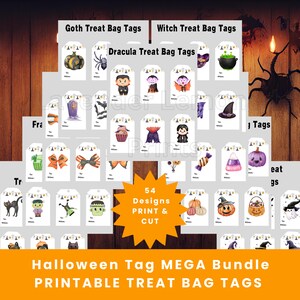 Halloweenpaket | Etiketter för godispåsar | Halloweenpresentetikett | Utskrivbar Halloweengåva | Bus eller godis | Halloween-ephemerama | Bu-etikett