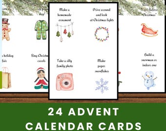 Advent Calendar for Kids | Christmas Countdown | Unique Advent Calendar | Catholic Advent Printables | 24 Cards | Advent Activities