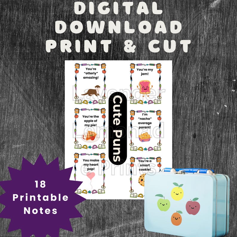 Printable Lunch Box Pun Notes for Kids | Puns for Kids | Kids Jokes ...