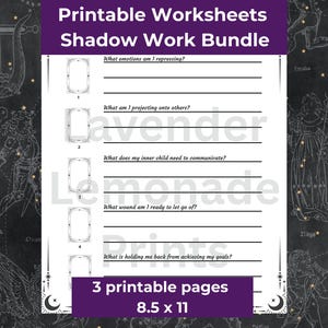 Shadow Work Bundle | Shadow Tarot Bundle | Shadow Work Tarot Spread | Book of Shadows | Grimoire Pages | Self Improvement | Witchy Journal