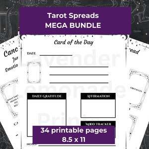 Mega Bündel | Tarot-Spread-Bundle | Tarot Liebe verbreiten | Tarot pdf | Grimoire Seiten | Tarot Tracker | Tarot-Vorlage | Hexe Planer Seiten