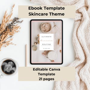 Beauty Ebook Template | Ebook Template Canva | Editable in Canva | DFY Digital Products | Manifestation Guide| Skincare Routine| esthetician