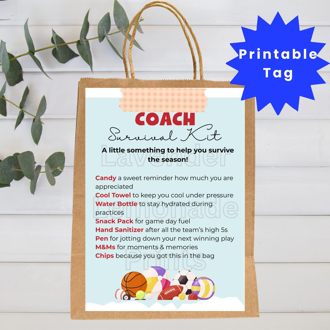 Printable Coach Gift Tag | Coach Gift | Custom Coach Gift | DIY ...
