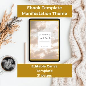 Manifestation Ebook Template | Ebook Template Canva | Editable in Canva | DFY Digital Products | Manifestation Guide | Life Coaching Guide