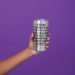 20 Unzen Lehrer Becher - Der lustige weltbeste Lehrer Edelstahl-Reisebecher mit Apfel-Design, heiße kalte Tasse