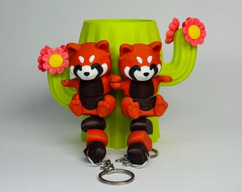 Magnetic Red Panda Keychain: Eco PLA 3D-Printed Bag Charm