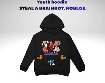 Kids Steal a Brainrot Roblox Hoodie | Warm Fleece Hooded Sweatshirt for Boys & Girls | Gaming Roblox Merch